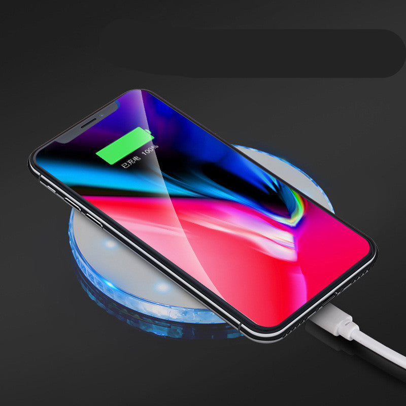 JMT-943306 Round Wireless Charger for Mobile Phones - 10W Fast Charging, Micro USB Input, Compatible with Apple & Android Devices