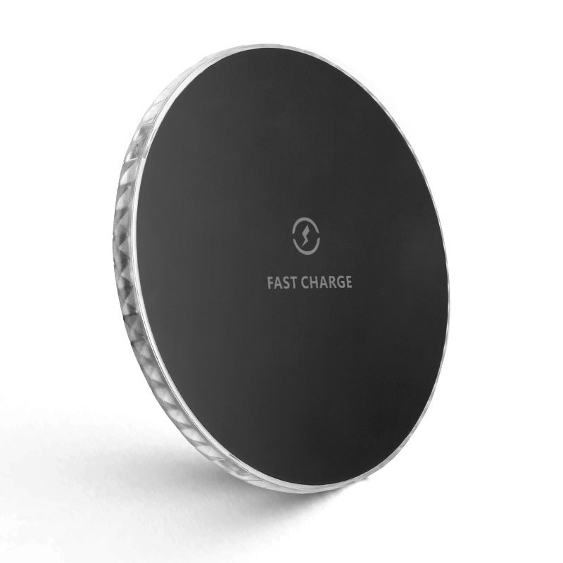 JMT-943306 Round Wireless Charger for Mobile Phones - 10W Fast Charging, Micro USB Input, Compatible with Apple & Android Devices