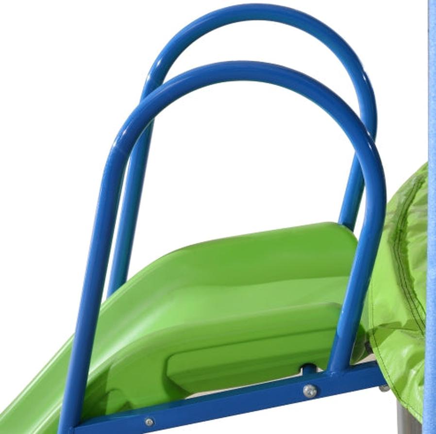 JMT-943498 12FT Trampoline with Slide, Swings, Basketball Hoop, and Safety Net for Kids and Adults