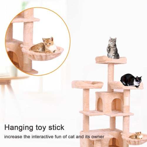 JMT-943626 Multi-Level Cat Climbing Frame with Plush Fabric and Stable Design