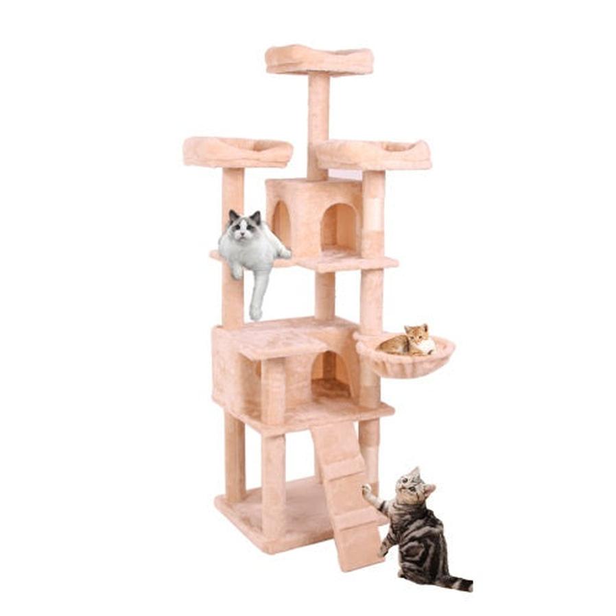 JMT-943626 Multi-Level Cat Climbing Frame with Plush Fabric and Stable Design