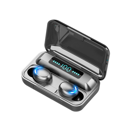 JMT-943754 F9-5C Wireless Bluetooth Headset with Digital Display, Binaural Sports Design, In-Ear 9D Stereo Sound