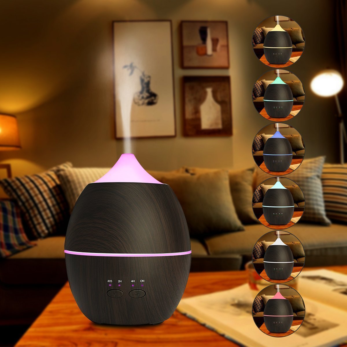 JMT-943754 Ultrasonic Wood Grain Aroma Diffuser for Home Humidification, 11-20㎡ Coverage