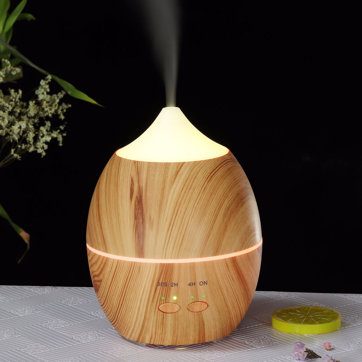 JMT-943754 Ultrasonic Wood Grain Aroma Diffuser for Home Humidification, 11-20㎡ Coverage