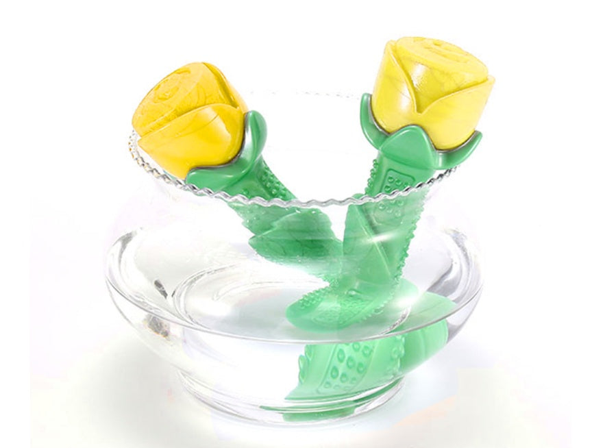 JMT-943754 Yellow Rose Dog Molar Stick - TPE Dog Teether for Dental Health