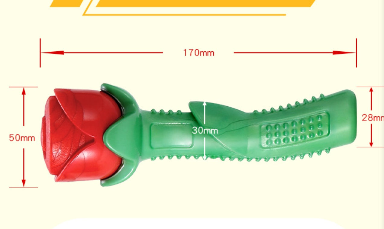 JMT-943754 Yellow Rose Dog Molar Stick - TPE Dog Teether for Dental Health