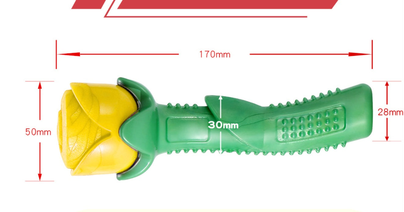 JMT-943754 Yellow Rose Dog Molar Stick - TPE Dog Teether for Dental Health