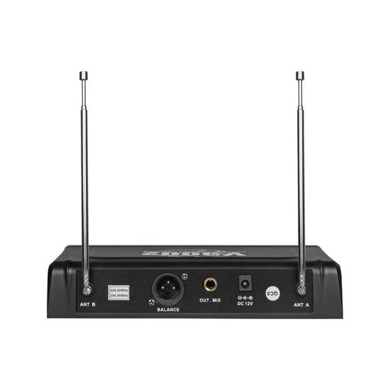 JMT-943946 Dual Handheld Wireless Microphone Set with Audio Accessories for Home and Stage Use