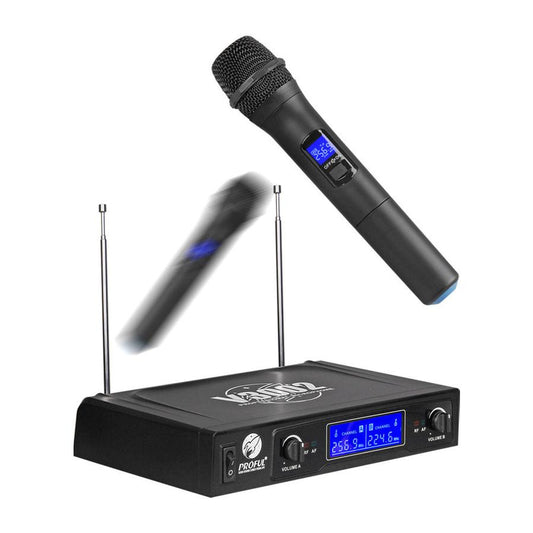 JMT-943946 Dual Handheld Wireless Microphone Set with Audio Accessories for Home and Stage Use