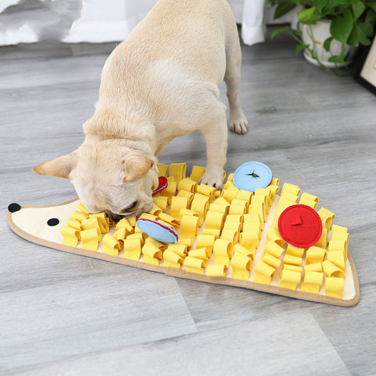 JMT-944074 Slow Food Puzzle Mat for Dogs - Little Hedgehog Sniff Pad for Training and Decompression, Cotton and Felt Material, 60 x 29 x 5 cm