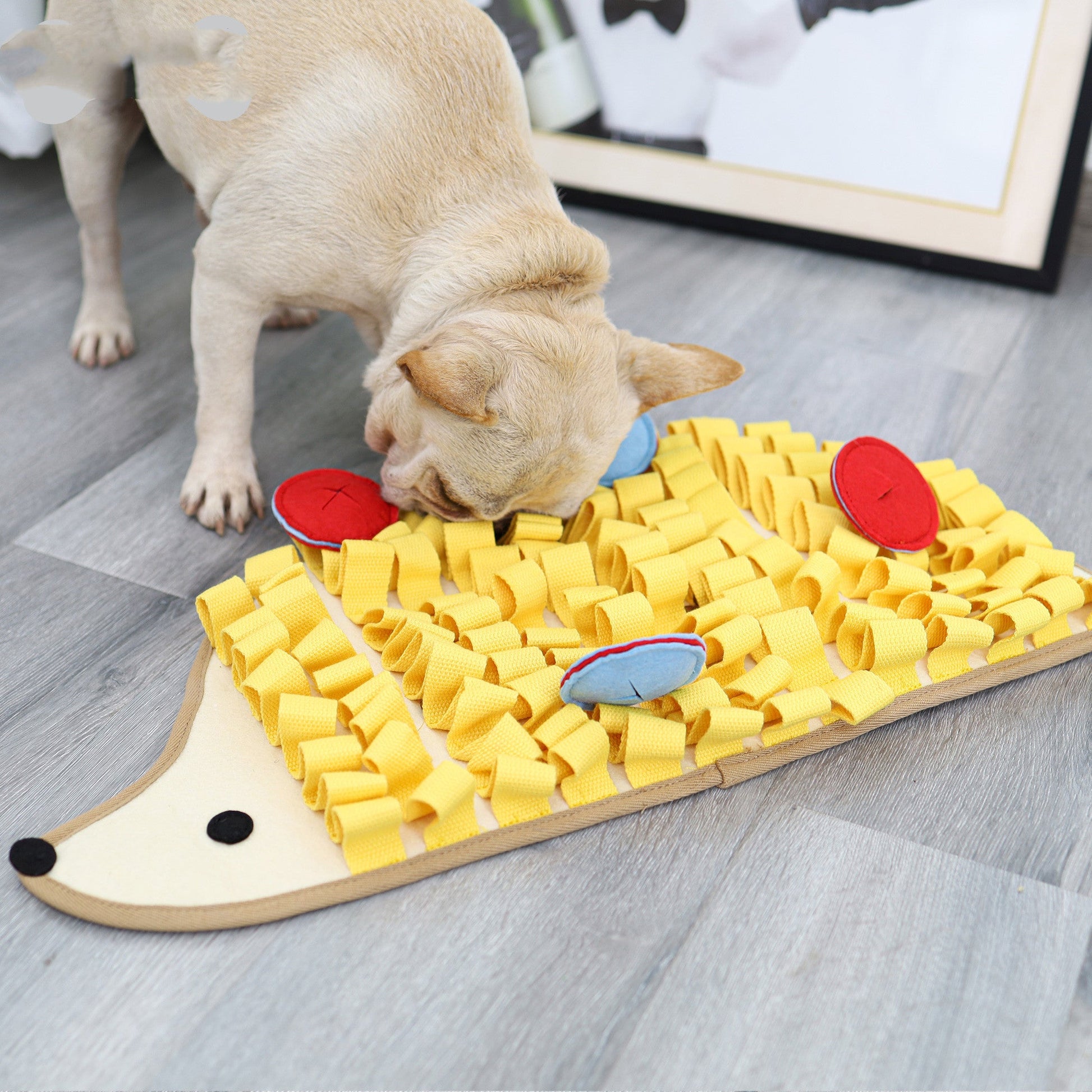 JMT-944074 Slow Food Puzzle Mat for Dogs - Little Hedgehog Sniff Pad for Training and Decompression, Cotton and Felt Material, 60 x 29 x 5 cm