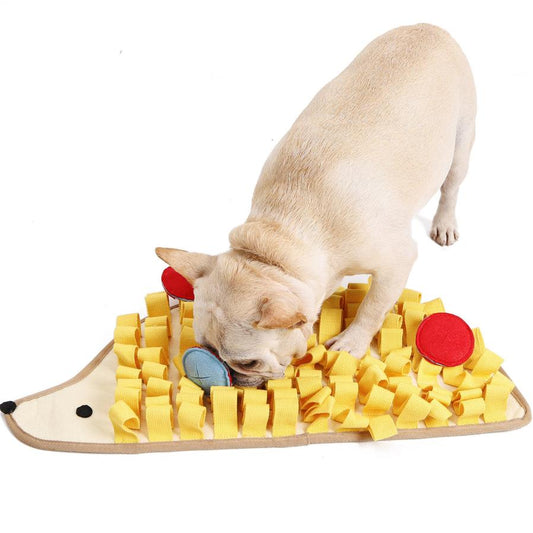 JMT-944074 Slow Food Puzzle Mat for Dogs - Little Hedgehog Sniff Pad for Training and Decompression, Cotton and Felt Material, 60 x 29 x 5 cm