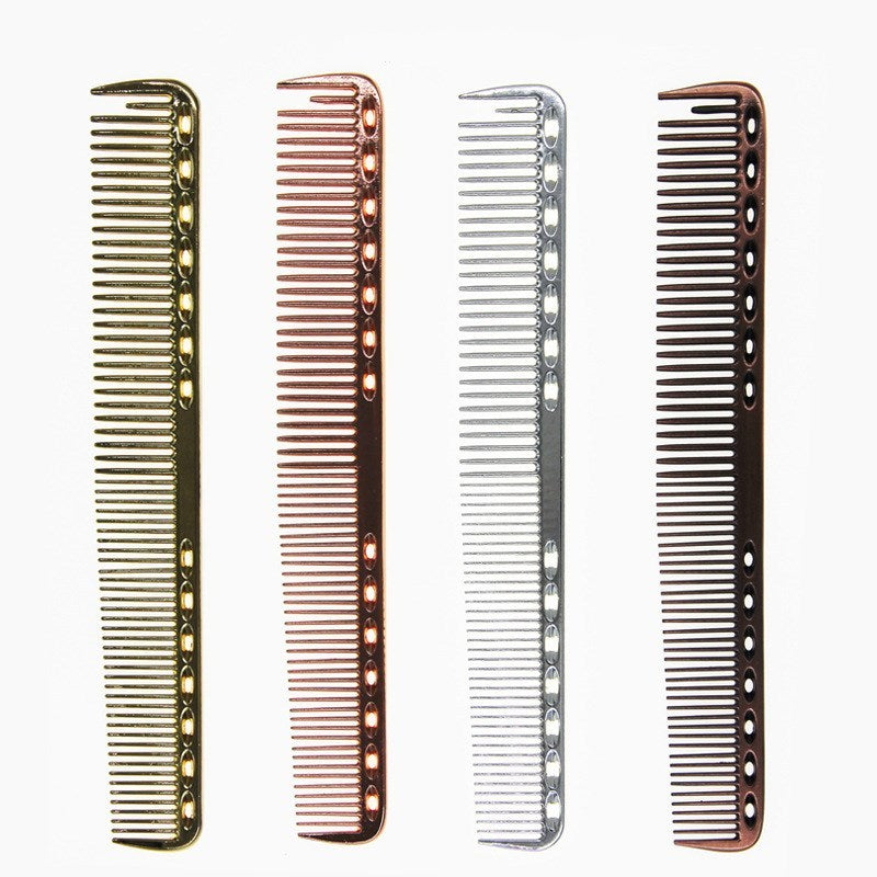 JMT-944138 Space Aluminum Haircut Comb in Rose Gold, Silver, Gold, and Bronze – Perfect for Salon and Home Use