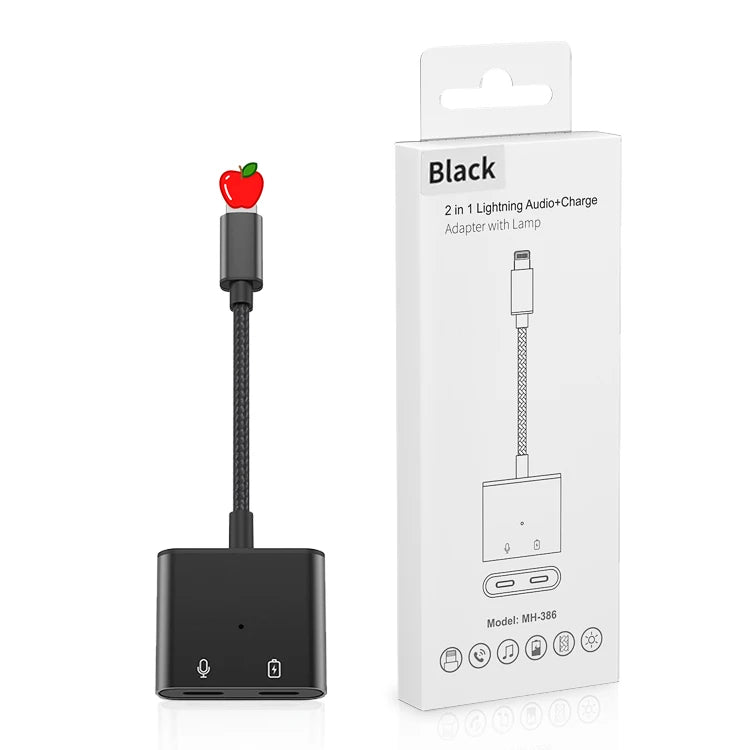 JMT-944266 2-in-1 Lightning Audio Adapter with Charging for iPhone - Headphone Jack Splitter