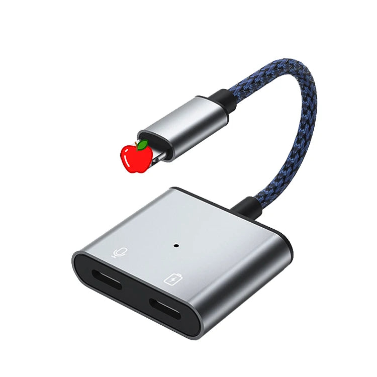 JMT-944266 2-in-1 Lightning Audio Adapter with Charging for iPhone - Headphone Jack Splitter
