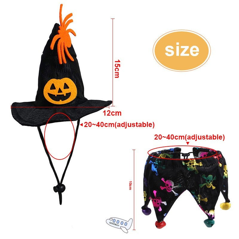 JMT-944394 Halloween Cat and Dog Costume Set with Witch Hat and Collar for Parties and Dress-Up