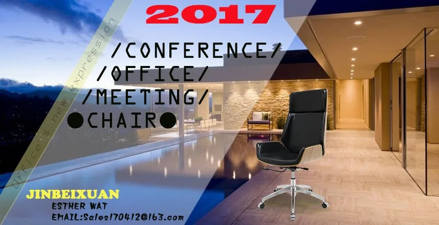JMT-944522 High Back Ergonomic Conference Office Chair with Rocking Function and Natural Wood Accents