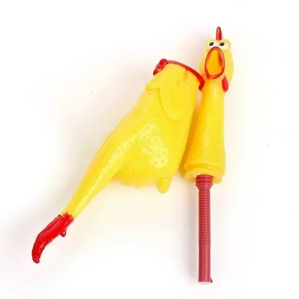 JMT-944586 Durable Yellow Rubber Squeaky Chicken Toy for Dogs - Fun Chew Toy in Various Sizes