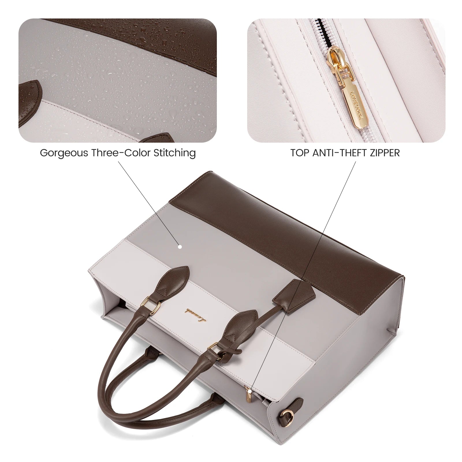 JMT-944586 Stylish Women's 15.6 Inch Laptop Tote Bag with Clutch Purse for Office and Work