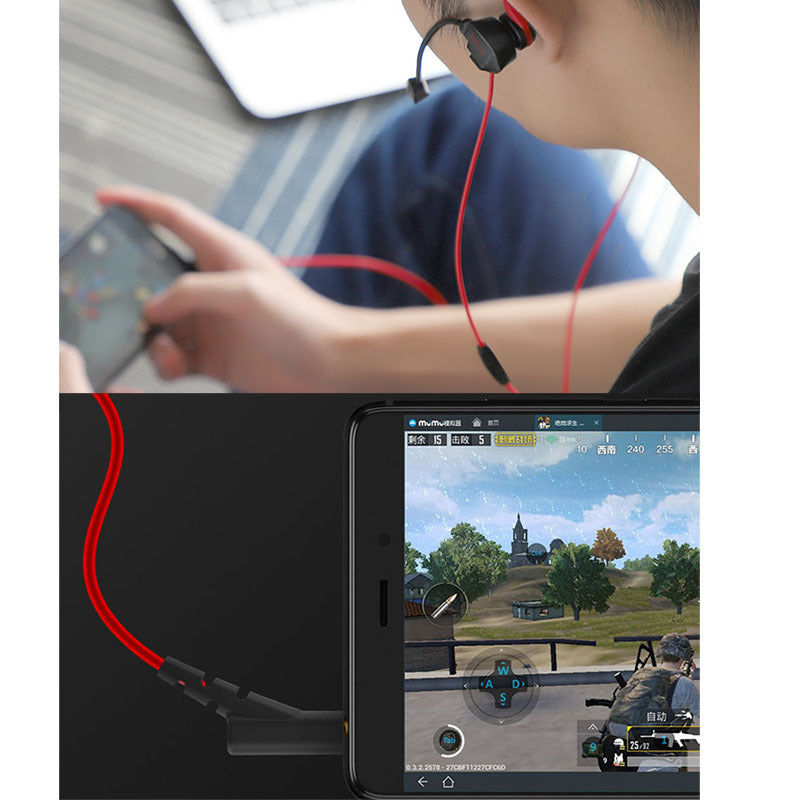 JMT-944906 In-Ear Gaming Earphones with Unilateral Microphone and Volume Control