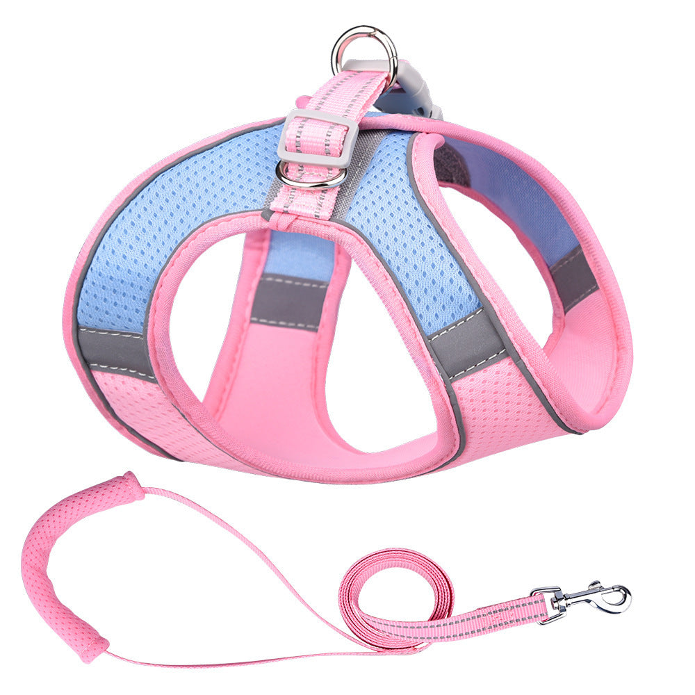 JMT-945098 Reflective Vest-Style Dog Leash with Durable Polyester Rope - Multiple Sizes Available