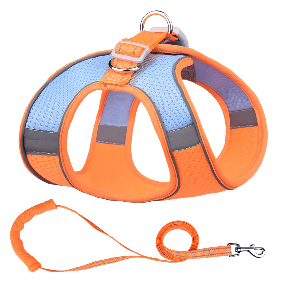JMT-945098 Reflective Vest-Style Dog Leash with Durable Polyester Rope - Multiple Sizes Available