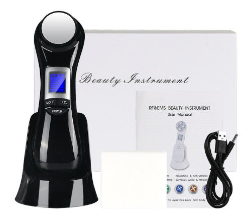 JMT-945162 6-in-1 Ultrasonic Vibration Face-Lift Massager with RF, EMS, Ultrasonic Massage, LED Light Therapy, and Electroporation