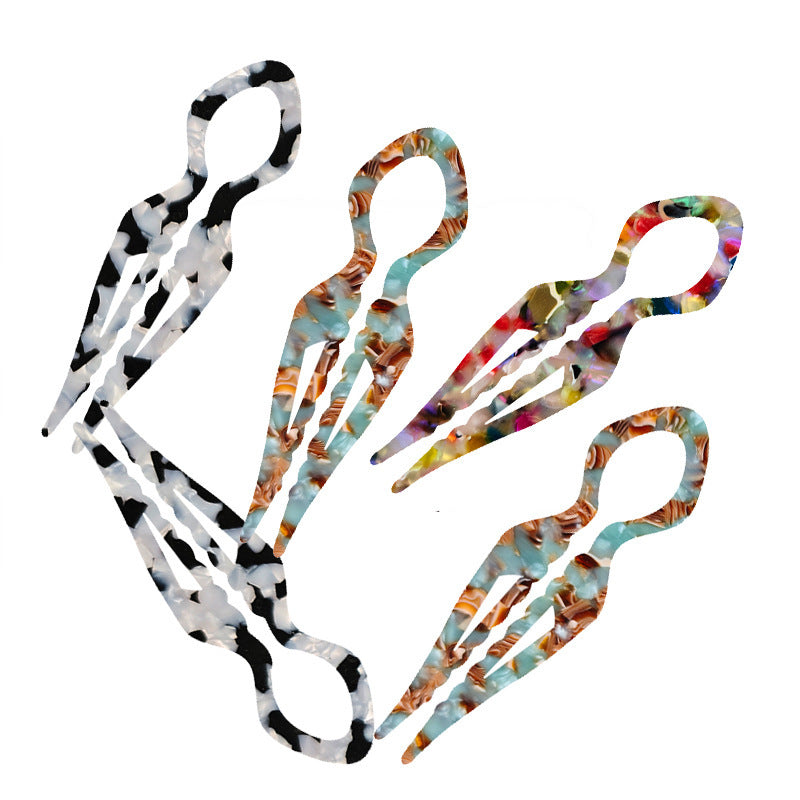 JMT-945290 Elegant Non-slip U-shaped Hairpin in Various Colors and Prints