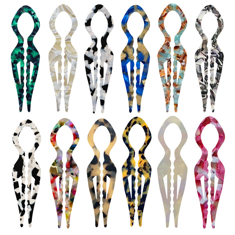 JMT-945290 Elegant Non-slip U-shaped Hairpin in Various Colors and Prints