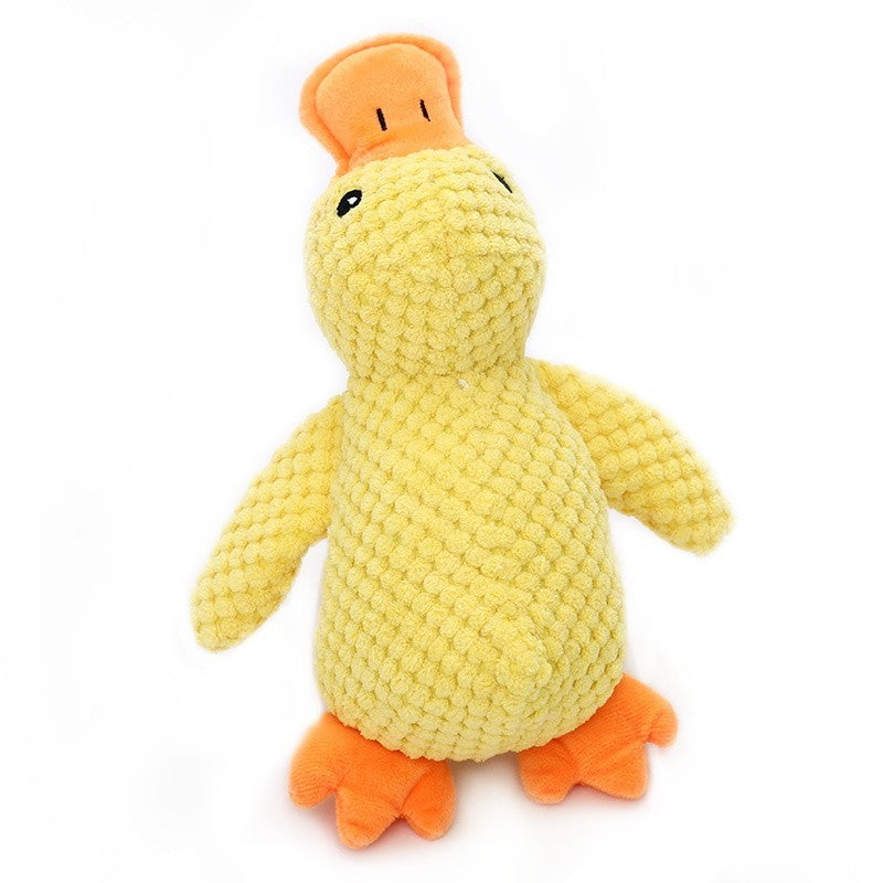 JMT-945738 Interactive Plush Dog Duck Toy for All Breeds - Squeaky, No-Stuffing Design for Chewing and Playing