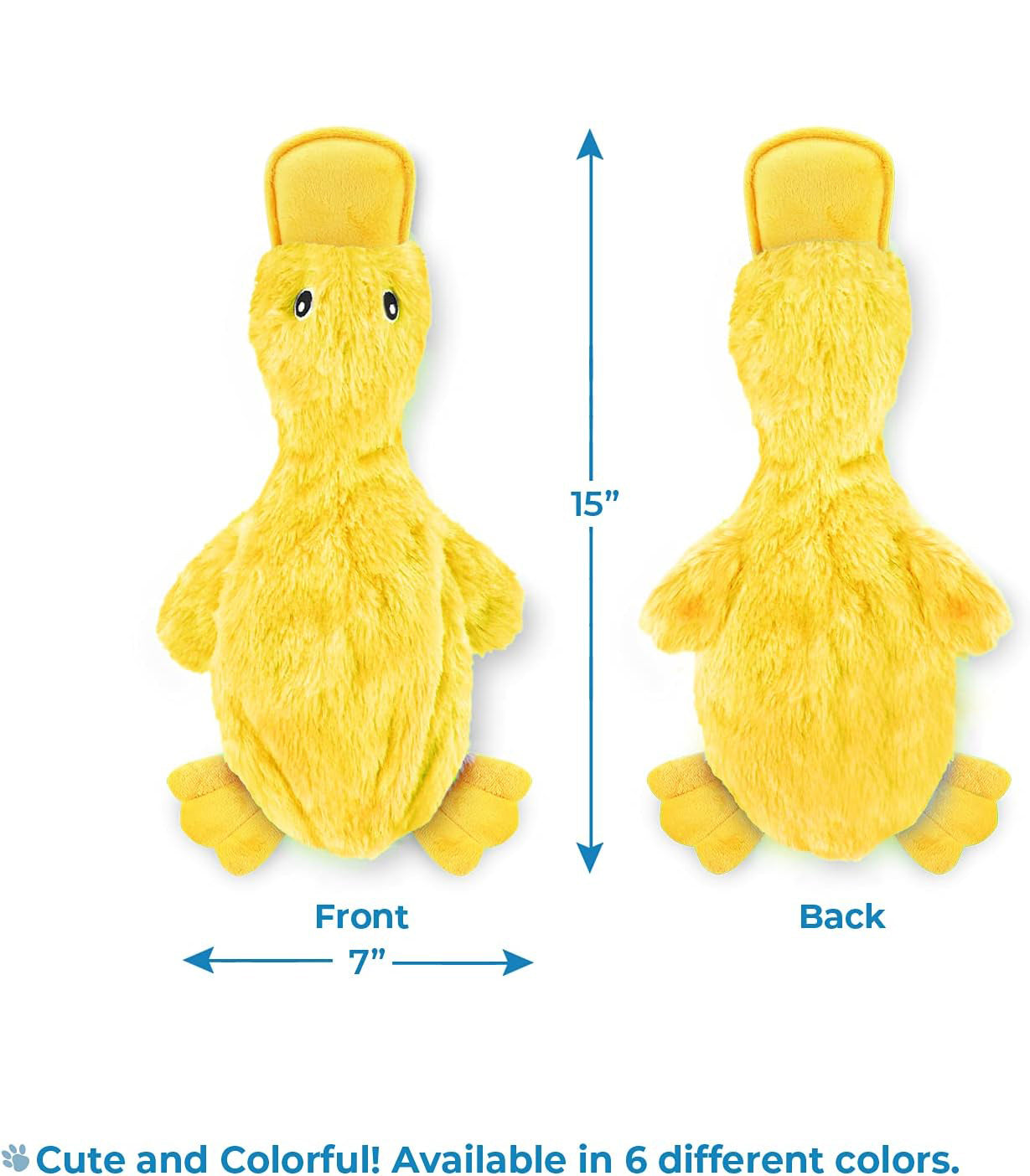 JMT-945738 Interactive Plush Dog Duck Toy for All Breeds - Squeaky, No-Stuffing Design for Chewing and Playing