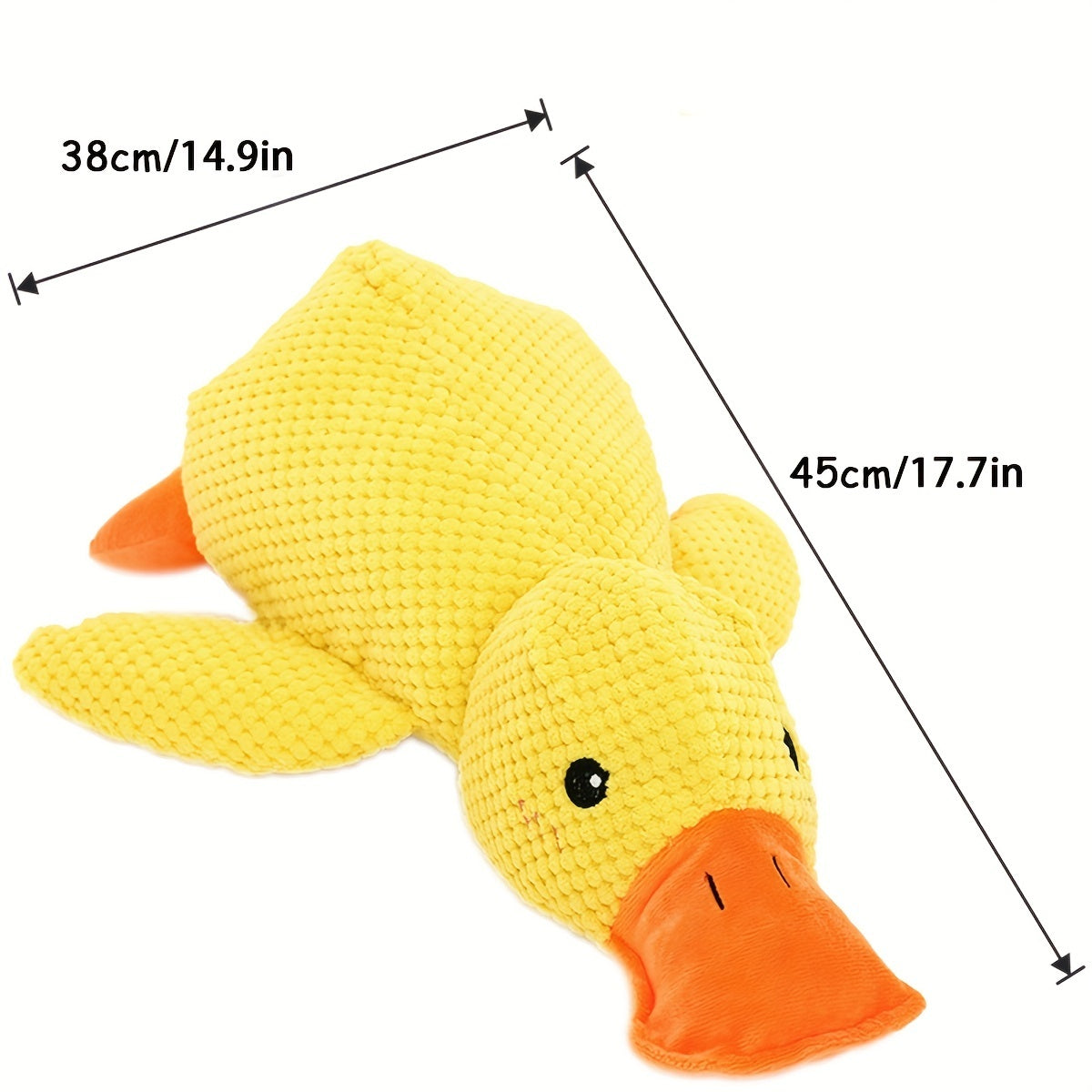 JMT-945738 Interactive Plush Dog Duck Toy for All Breeds - Squeaky, No-Stuffing Design for Chewing and Playing
