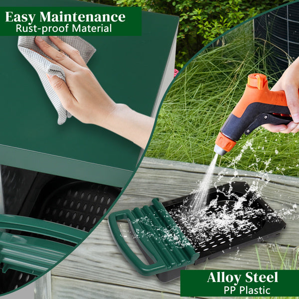 JMT-945930 3-Compartment Poultry Nesting Box for Chickens, Ducks, and Other Birds - Durable Steel and Plastic Construction, Easy Assembly