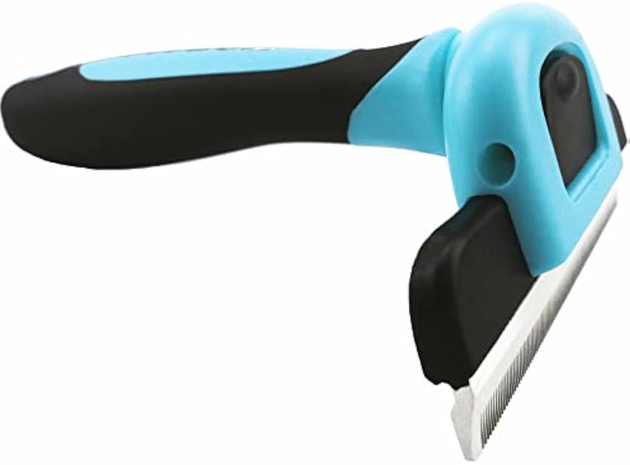JMT-945994 Pet De-Shedding Comb Tool with Ergonomic Non-Slip Handle – Easily Removes Fur and Reduces Allergens