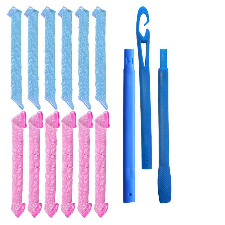 JMT-946058 Magic Curling Iron Spiral Hair Styling Kit for Medium Waves - 12 Wave Rolls, 50cm Length, 2cm Diameter, Ideal for Long and Medium Hair