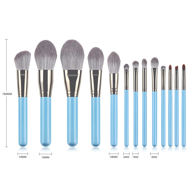 JMT-946186 13-Piece Professional Makeup Brush Set with High-Grade Wooden Handles and Synthetic Hair