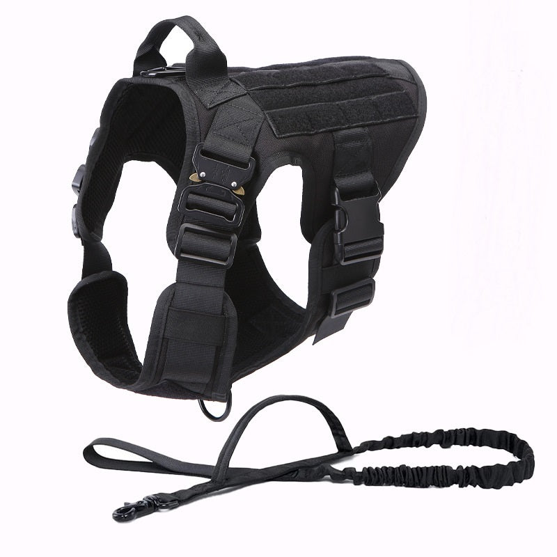JMT-946250 Portable Tactical Dog Vest with Leash - Military-Grade Nylon, Available in Black, Brown, Army Green