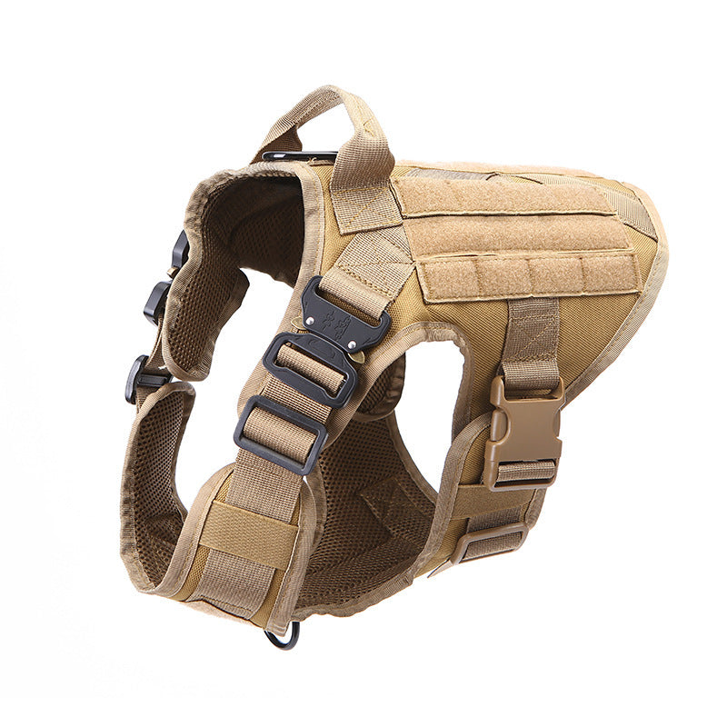 JMT-946250 Portable Tactical Dog Vest with Leash - Military-Grade Nylon, Available in Black, Brown, Army Green