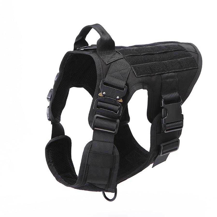 JMT-946250 Portable Tactical Dog Vest with Leash - Military-Grade Nylon, Available in Black, Brown, Army Green