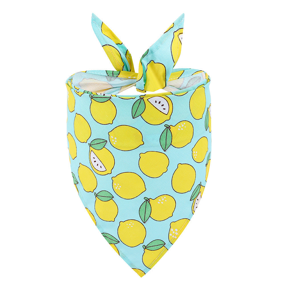JMT-946378 Summer Fruit Cartoon Dog Saliva Towel - Lemon, Pineapple, Avocado & More - 65x45cm Cloth Design