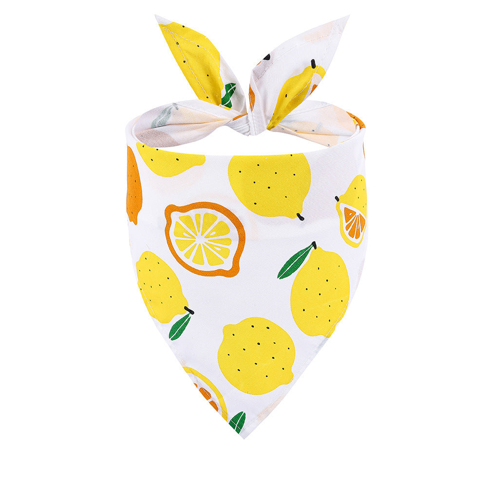 JMT-946378 Summer Fruit Cartoon Dog Saliva Towel - Lemon, Pineapple, Avocado & More - 65x45cm Cloth Design