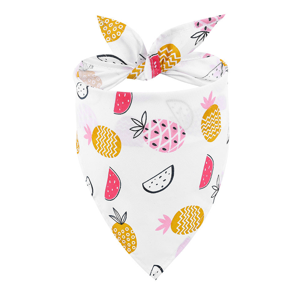 JMT-946378 Summer Fruit Cartoon Dog Saliva Towel - Lemon, Pineapple, Avocado & More - 65x45cm Cloth Design