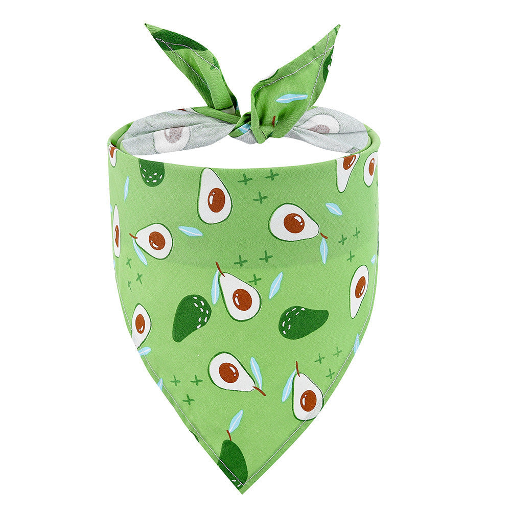 JMT-946378 Summer Fruit Cartoon Dog Saliva Towel - Lemon, Pineapple, Avocado & More - 65x45cm Cloth Design