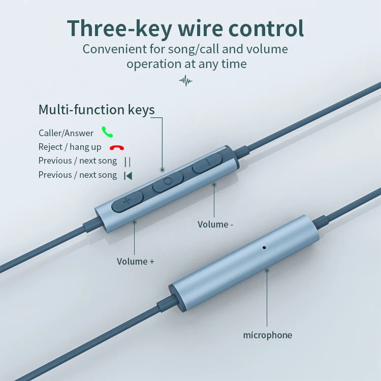 JMT-946570 Noise Cancelling Wired Earphones with 3.5mm Jack for iPhone - Magnetic Stereo Headset