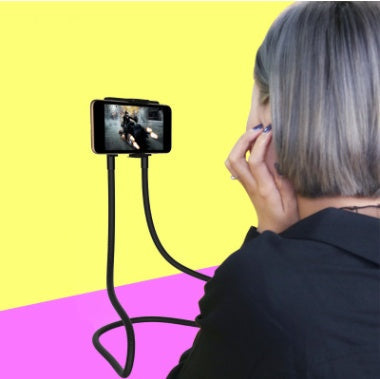 JMT-946762 Versatile Black Neck Bracket: Multi-Function Mobile Phone Support with Selfie Stick Feature