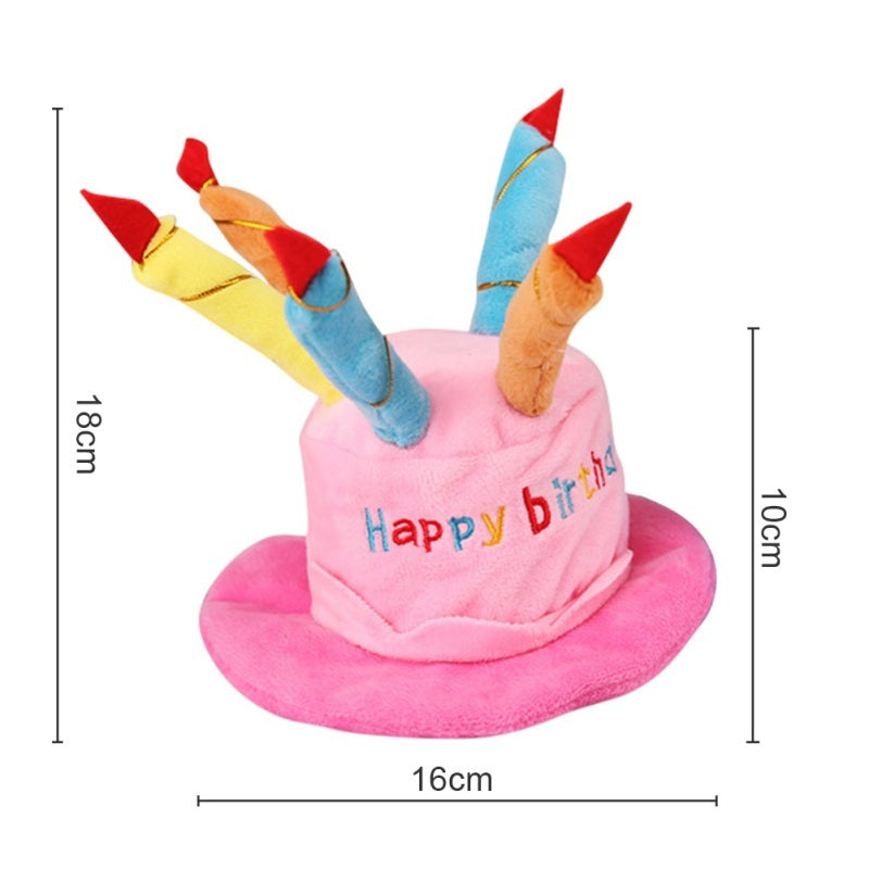JMT-946826 Dog Birthday Cake Hat - Adjustable Cloth Hat in Blue and Pink Colors