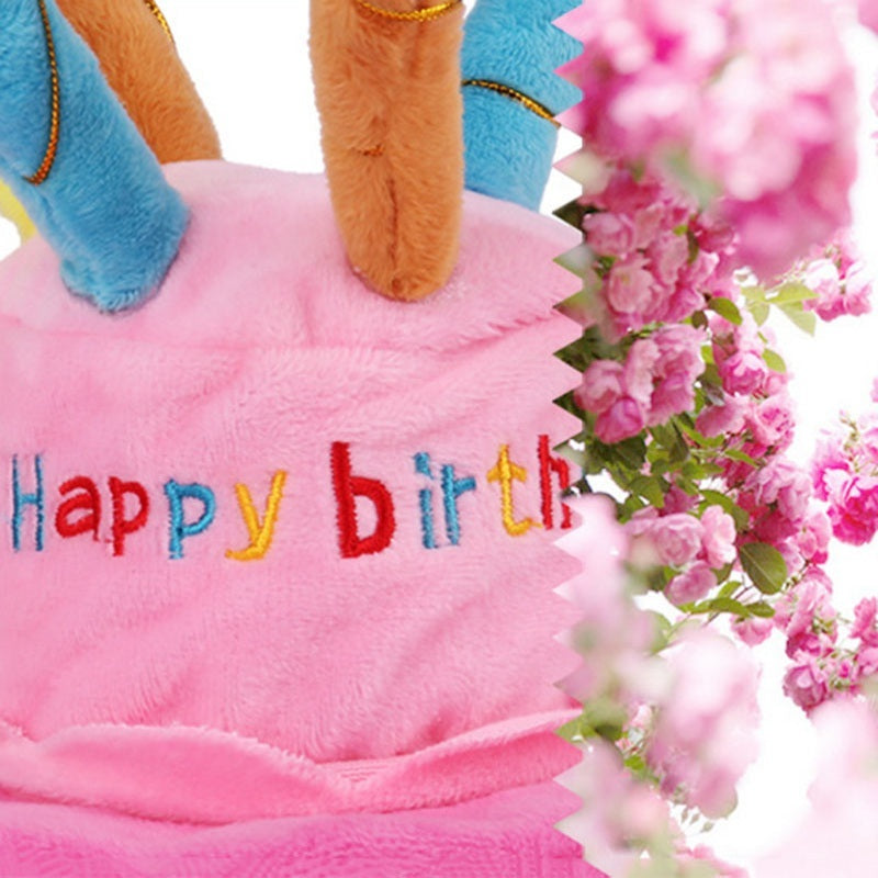 JMT-946826 Dog Birthday Cake Hat - Adjustable Cloth Hat in Blue and Pink Colors