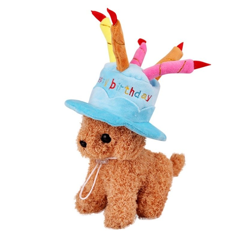 JMT-946826 Dog Birthday Cake Hat - Adjustable Cloth Hat in Blue and Pink Colors