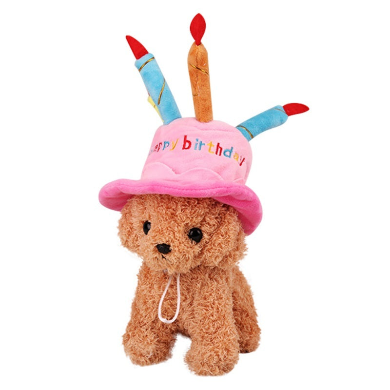 JMT-946826 Dog Birthday Cake Hat - Adjustable Cloth Hat in Blue and Pink Colors