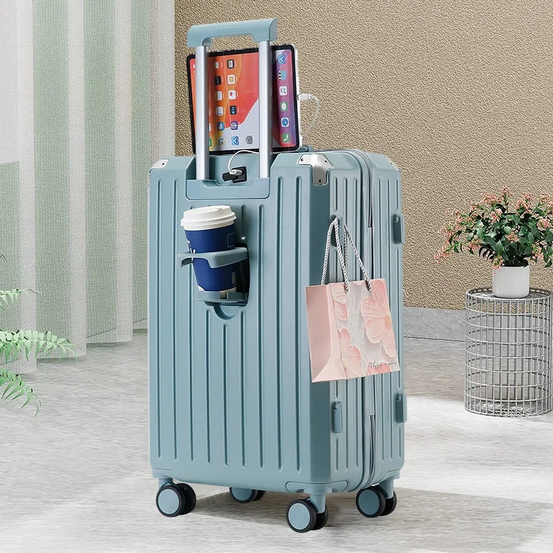 JMT-946954 Lightweight Horizontal Trolley Suitcase with Multi-Wheeled Design for Easy Travel